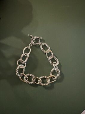 Silver-Tone Twisted Link Bracelet - Women Jewelry